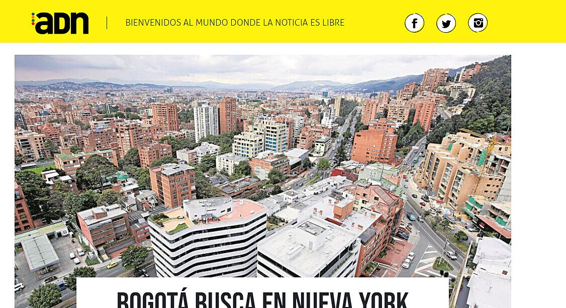 Bogotá busca en Nueva York atraer inversiones como parte de su recuperación